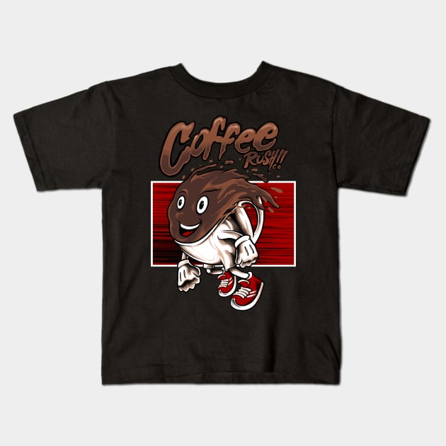 coffee rush Kids T-Shirt by spoilerinc